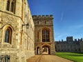 Windsor / Great Britain - November 02 2016: The yard of the Windsor Castle on a sunny day