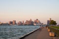 WINDSOR, ONTARIO - SEPT 2, 2017: Panoramic view of Windsor`s wat