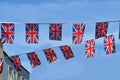 Windsor street decorated with Briish flags
