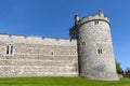 The tower and wall near King Henry VIII Gate of Windsor Castle, royal residence at Windsor in county of Berkshire, England, UK Royalty Free Stock Photo