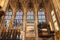 Windsor, UK - May 13, 2019: Interior of the medieval St. George`s chapel the host of prince William and Meghan Markle