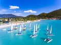 Windsurf boats in Vasiliki, Lefkada Greece Ioanian Island Royalty Free Stock Photo