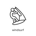 Windsurf icon. Trendy modern flat linear vector Windsurf icon on