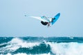 Windsurf jumps out of the water Royalty Free Stock Photo