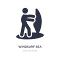 windsurf sea icon on white background. Simple element illustration from Sports concept