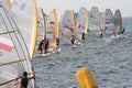 Windsurf start regatta Royalty Free Stock Photo