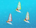 Windsurfer on a board for windsurfing. Creative vacation concept. Water Sports. Windsurfing, Fun in the ocean, Extreme