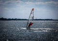 Windsurfer on Dutch lake, Netherlands Royalty Free Stock Photo
