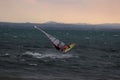 Windsurfer jumping on lake Constance Royalty Free Stock Photo