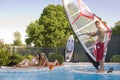 Windsurfer in pool