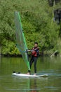 Windsurfer in portland harbour Royalty Free Stock Photo