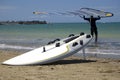 Windsurfer, sail and board