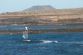 Windsurfer sailing in the coast of Fuerteventura.