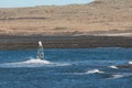 Windsurfer sailing in the coast of Fuerteventura.