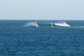 Windsurfer sailing in the coast of Fuerteventura.