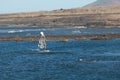 Windsurfer sailing in the coast of Fuerteventura.