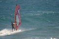 Windsurfer sailing in the sea.