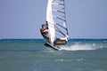 Windsurfer starting a jump Royalty Free Stock Photo