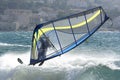 Windsurfer in strong wind