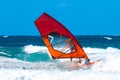 Windsurfer during a summer afternoon Royalty Free Stock Photo