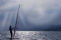 WINDSURFER and sunset Royalty Free Stock Photo