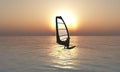 Windsurfer in the sunset Royalty Free Stock Photo