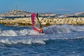 Windsurfers in action
