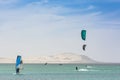 Windsurfers and kiteboarders Boa Vista Royalty Free Stock Photo