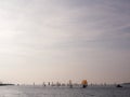 Windsurfers in La Rochelle channel having fun Royalty Free Stock Photo