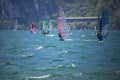Windsurfers at Lake Garda Torbole, Italy