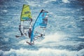 Windsurfers Pons Josep and Voget Klaas in action