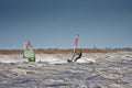 Windsurfers in a storm