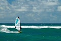 Windsurfers in windy weather on Maui Island Royalty Free Stock Photo