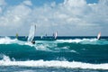 Windsurfers in windy weather on Maui Island Royalty Free Stock Photo