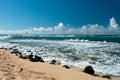 Windsurfers in windy weather on Maui Island Royalty Free Stock Photo