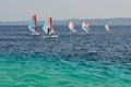 Windsurfing on beach Zlatni rat (Golden Cape). Cro