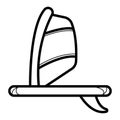 Windsurfing board doodle icon