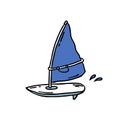 Windsurfing board doodle icon