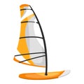 Windsurfing board flat vector illustration