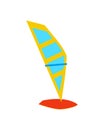 Windsurfing Board Template, Colorful Icon Poster