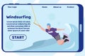 Windsurfing Design Landing Page on Mobile Screen