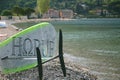 Windsurfing foilboard at the beach of Lake Garda