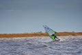 Windsurfing frontloop on a lake