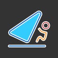 Windsurfing jumping over the water. Flat design