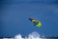 Windsurfing move - one handed back loop in El Cabezo, Tenerife, Spain Royalty Free Stock Photo