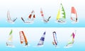 Windsurfing sport set.