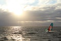 Windsurfing at sunset Hatteras seashore