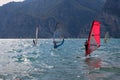 Windsurfing on Torbole Lake Garda, Italy