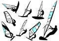 Windsurfing - vector set