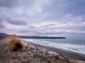 Windswept beach at Bruce Bay at sunset in New Zealand Royalty Free Stock Photo